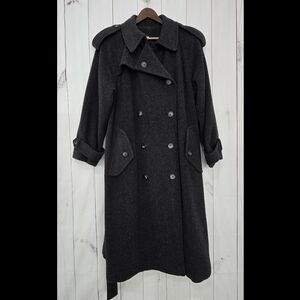 Spiegal Wool Double Breasted Dark Gray Trenchcoat